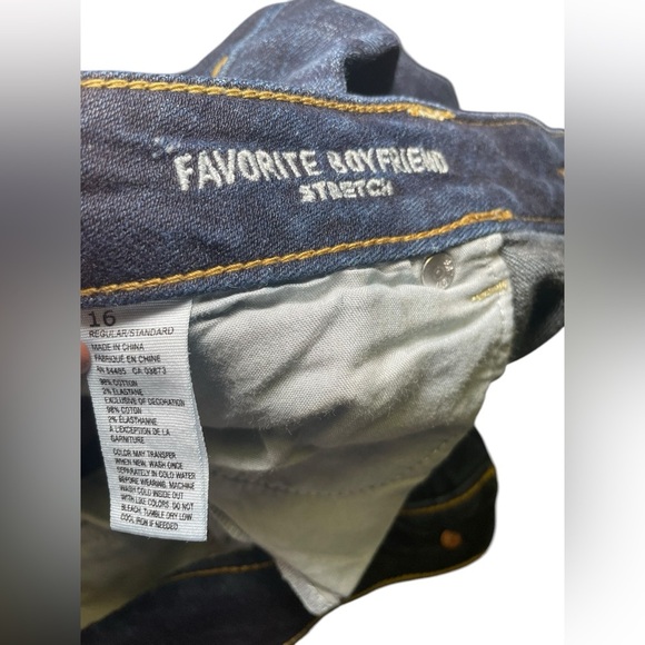 American Eagle Favorite Boyfriend Stretch Dark Jeans Size 16 - Picture 4 of 5